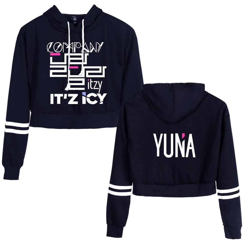 LUCKYFRIDAY популярный ITZY женский сексуальный милый укороченный топ толстовки с