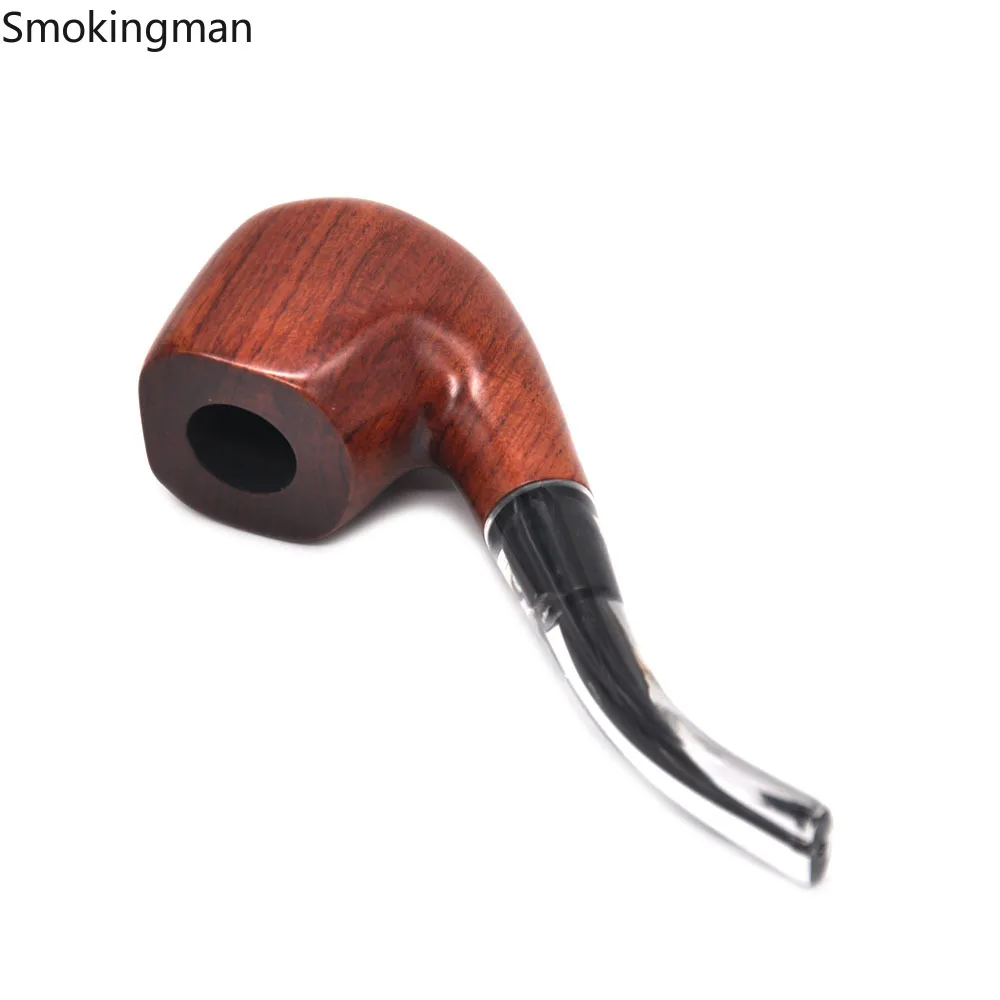 Новый стиль красное дерево гладкая трубка изогнутый старомодный удобный фильтр