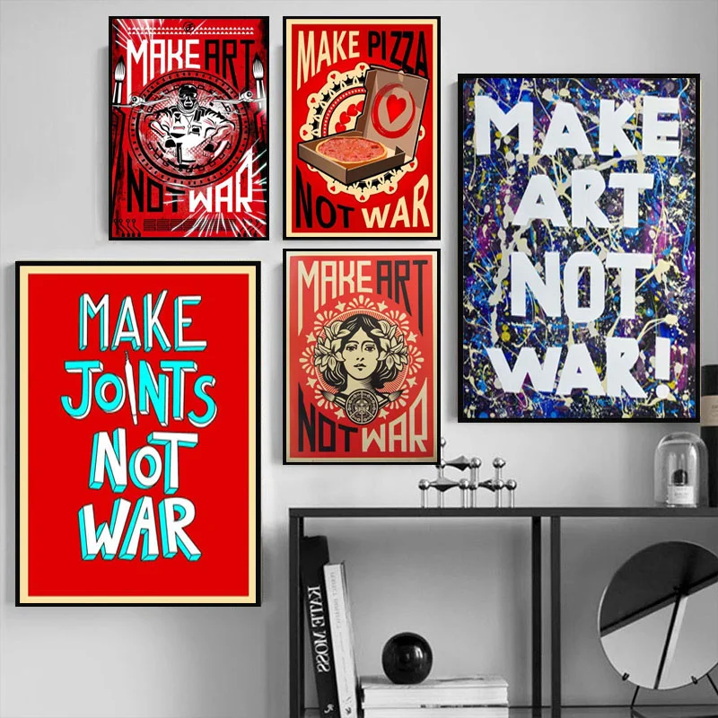 

Anti-Warism Wall Poster HD Print Vintage Decorative Canvas Interior Paintings Wall Art Pictures for Living Room Home Decor