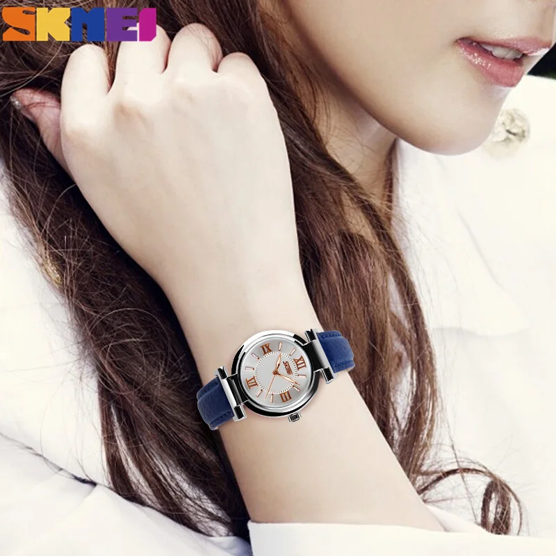 SKMEI Лидирующий бренд Для женщин Мода Элитная одежда часы 30 м Водонепроницаемость
