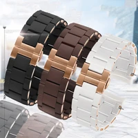 rubber and stainless steel silicone strap butterfly buckle watch strap for armani ar5905 sport 20 23mm black brown white blue