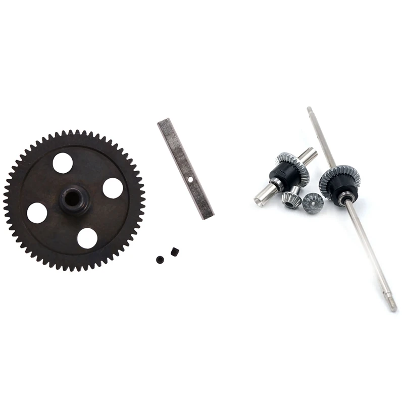 

2 комплекта детали для радиоуправляемого автомобиля: 1 комплект металлических зубчатых дифференциалов и основной шестерни 62T, редуктор 0015 и ...