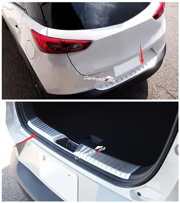 

Outer + Inner Rear Bumper Protector Sill Plate Cover 2pcs For Mazda CX-3 15-18