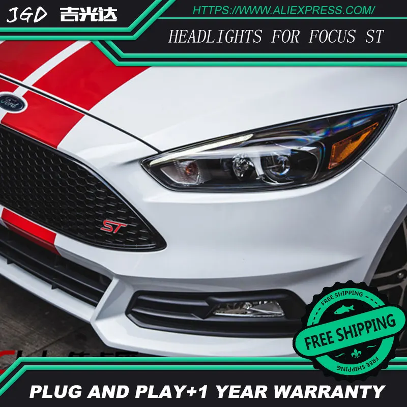 Фары головного света HID Ford Focus фары грыжа аксессуары чехол для ST 2015 2017 Стайлинг