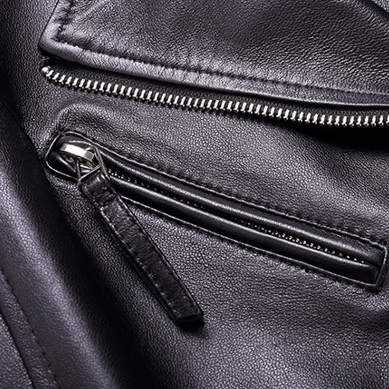 

Fashion Leather Jacket Women Classic Short Female Leather Jacket Locomotive Style Womens Sheepskin Coat Genuine Leather Casacos