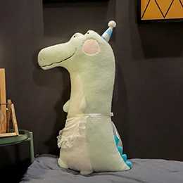 Maid crocodile Мультяшные лесные животные, плюшевая подушка, милая мягкая подушка, мини-кулон, фланелевые одеяла, реквизит, детская кроватка, Декор - Цвет: Maid crocodile