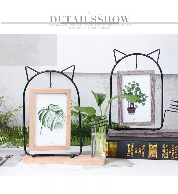 New Creative Iron Photo Frame Stand Double-sided photo frame hydroponic plant Home Decor Fashion Design | Дом и сад