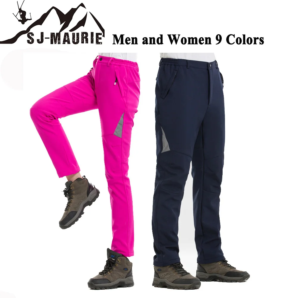 Winter Outdoor Women Ski Snow Pants Men Hiking Camping Skiing Softshell Trousers Fleece Thermal Trekking Waterproof | Спорт и