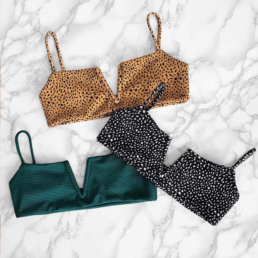 2019 сексуальный пуш-ап купальник Mujer из двух частей струнный Biquini однотонный