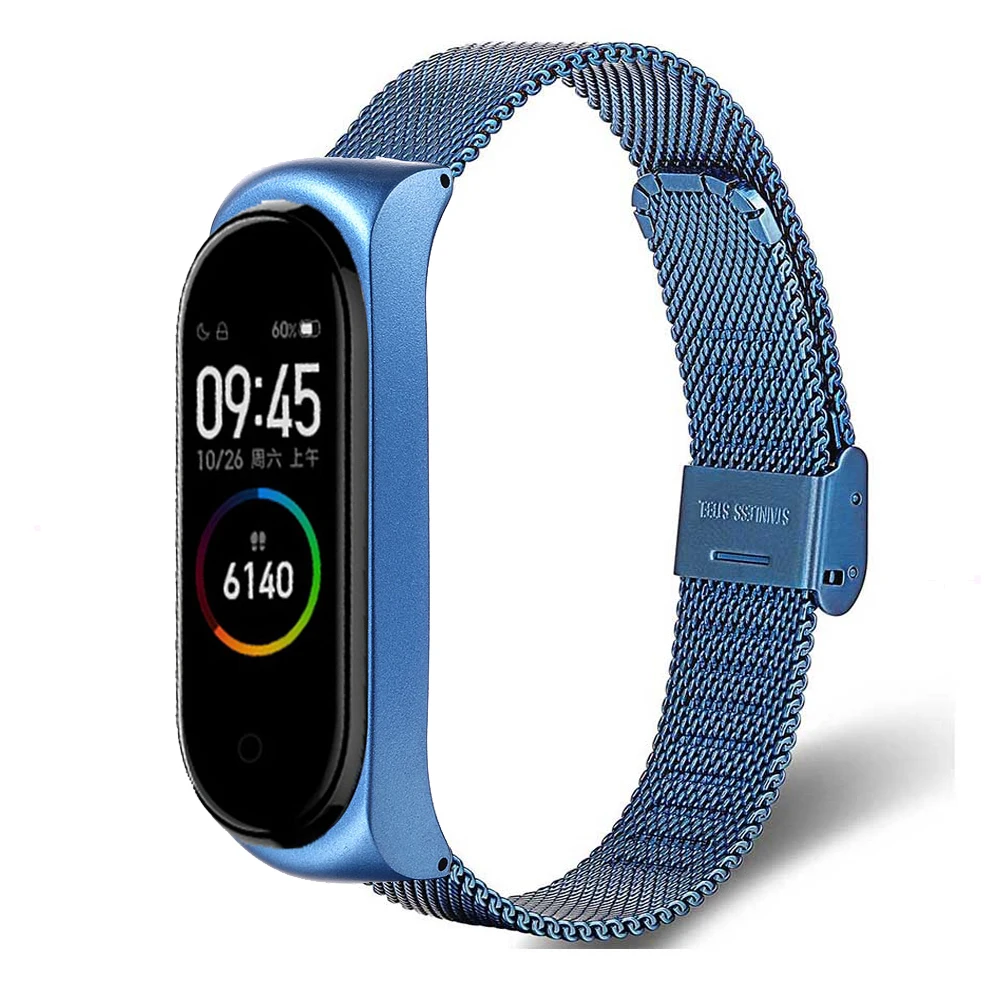

For Xiaomi band 4 3 metal band strap Mi band 5 6 metal Stainless Steel wristband Milanese strap Mi 4 Strap band 4 metal strap