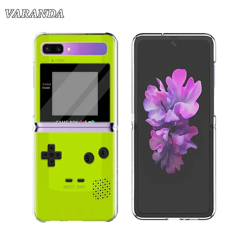 

Phone Case For Samsung Galaxy Z Flip Cases For Galaxy Z Flip ZFlip 5G Hard Plastic Back Cover Coque Display Retro Gameboy Fundas