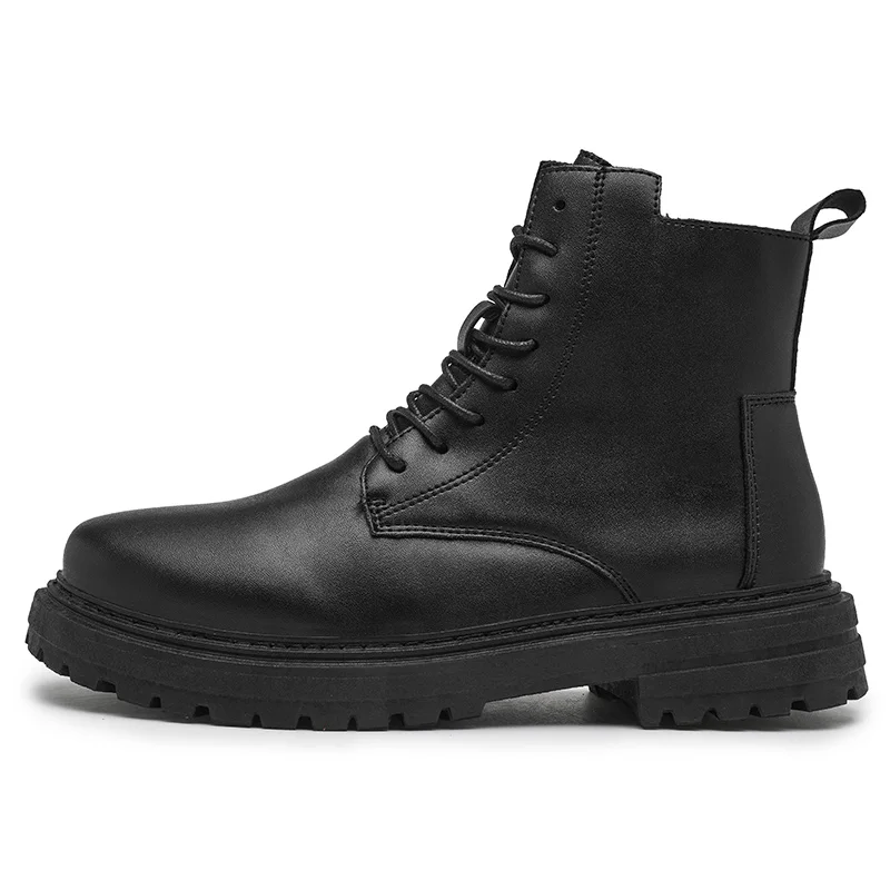 

Winter Shoes Men Flat Leather Boots Casual Leatherette Motorcycle Boot Men's Rubber Ankle Shoe Man Moto Bots For 2021 Brands