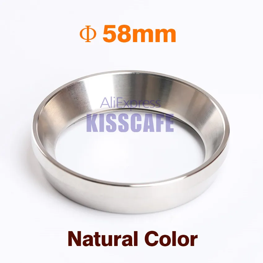 58mm 51/53/57,5/58/58,35 мм Нержавеющая сталь интеллигентая(ый) Дозирующее кольцо пивоварения чаша Кофе порошок для приготовления эспрессо бариста Воронка Portafilter - Цвет: 58mm