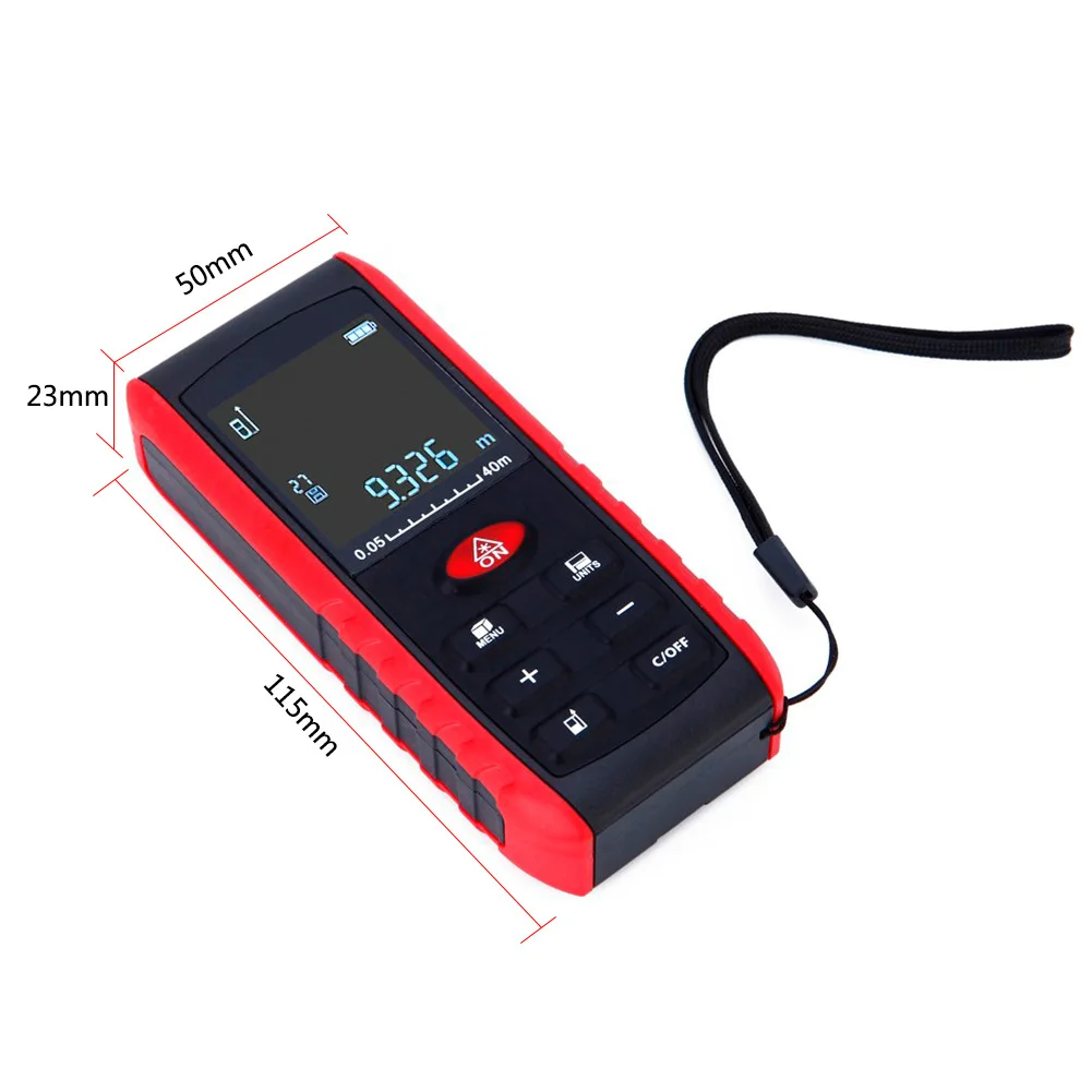 Портативный дальномер с угловым дисплеем заднего вида лазерный 40 метров высокая