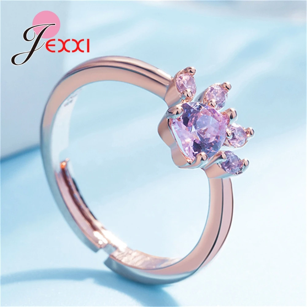 Кольцо регулируемое из серебра 925 пробы с фианитом | Украшения и аксессуары