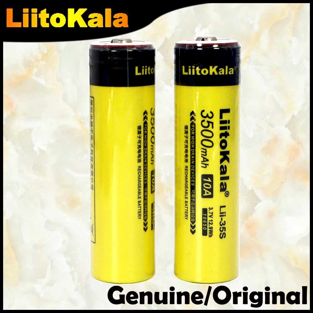 

Подлинная 10-100 шт. LiitoKala Lii-35S Новый 18650 аккумулятор 3,7 В 3500 мАч литиевая аккумуляторная батарея для светодиодного фонарика + DIY заостренная