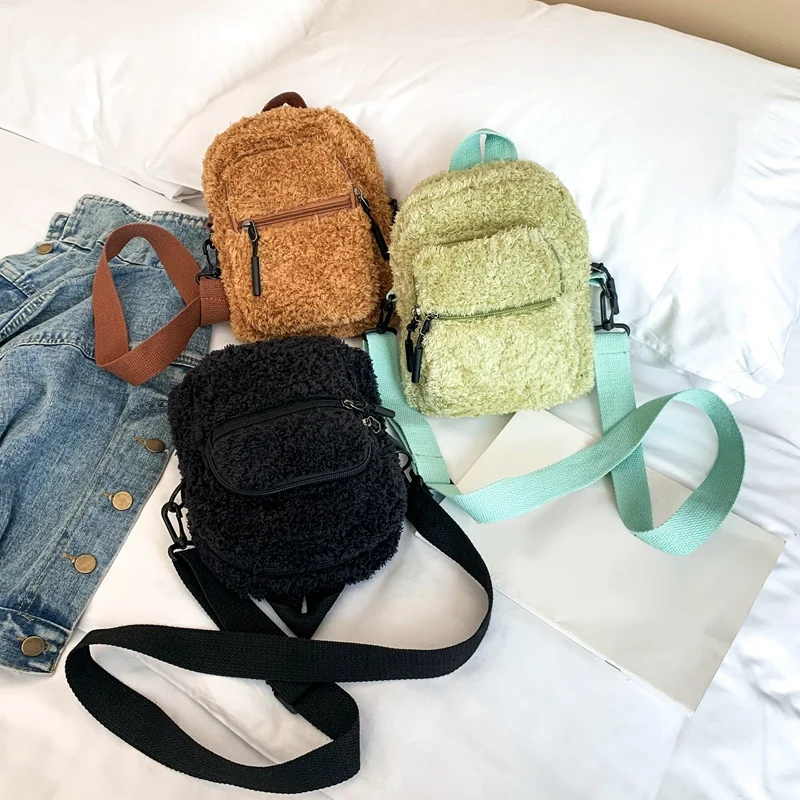 

Ladies Fashion One Shoulder Diagonal Backpack Tote Bag Tote Bag Plush Backpack