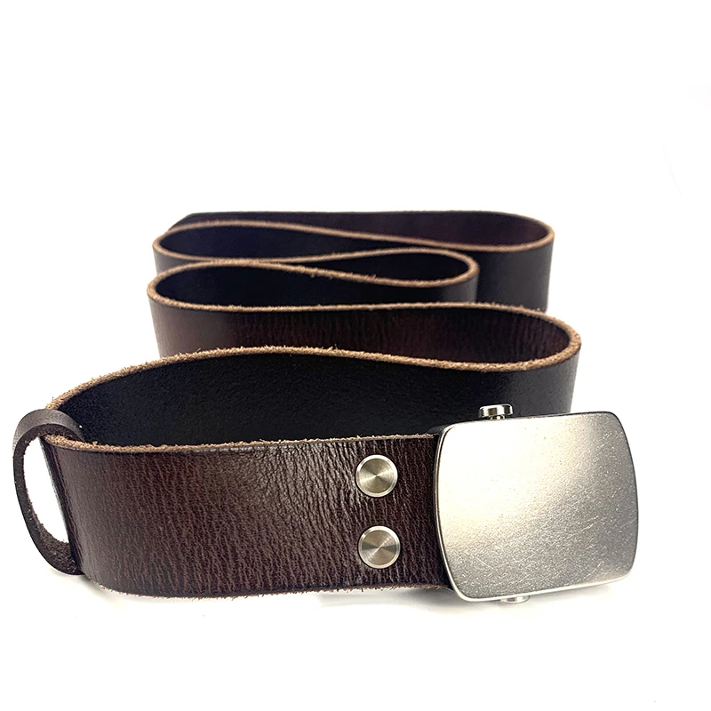 Men's Belt Pure Titanium Tactical Automatic Slide Buckle 3.8 Cm Male Genuine Leather Belt