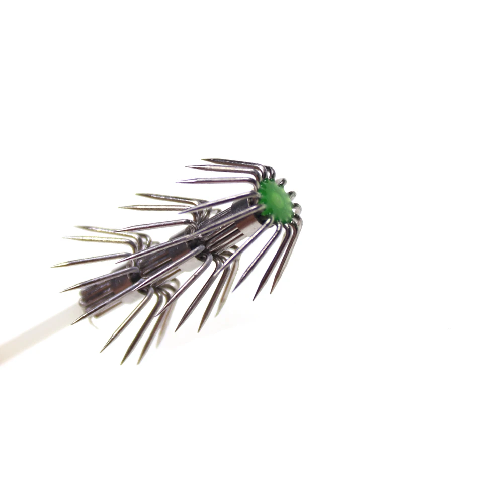 20pcs 3 Rows Squid Jig Hook Luminous Egi Fishing Lure Hooks for DIY repairing Accessory Size 2 2.5 3.5 4 | Спорт и развлечения