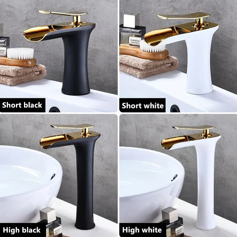 LASO черно-золотой кран для горячей и холодной раковины медный белого цвета ванной
