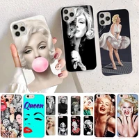 yndfcnb marilyn monroe with a cat phone case for iphone 11 12 pro xs max 8 7 6 6s plus x 5s se 2020 xr case