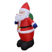 inflatable outdoor happy santa claus with led light outdoor decor inflatable doll gift bag for garden yard christmas decoration