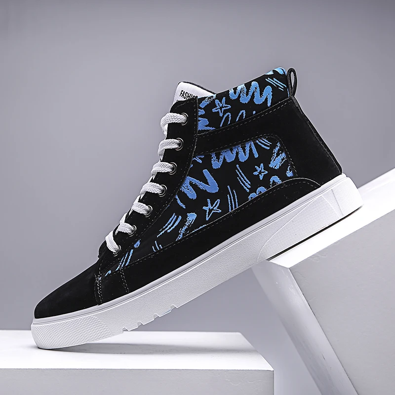 

Men Breathable Skateboarding Shoes Trainers Sports Flat Classic Outdoor Sneakers Autumn and winter high-top shoes