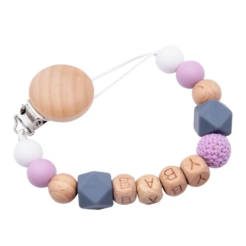 

2020 New Handmade Silicone Pacifier Chains Safe Teething Chain Baby Teether Eco-friendly Pacifier Clips Holder Chain