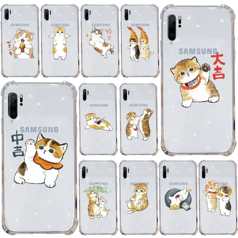 

Cat cute lovely cartoon Phone Case Transparent for Samsung s9 s10 s20 Huawei honor P20 P30 P40 xiaomi note mi 8 9 pro lite plus