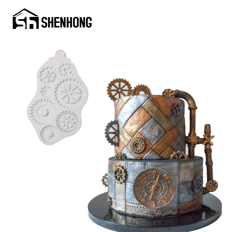 SHENHONG Механическая Шестерня помадный десерт инструменты для украшения границы