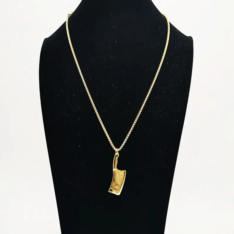 3 Colors Creative Chinese Kitchen Chop Knife Charm Necklace 316L Stainless Steel Unique Style Men Pendant | Украшения и