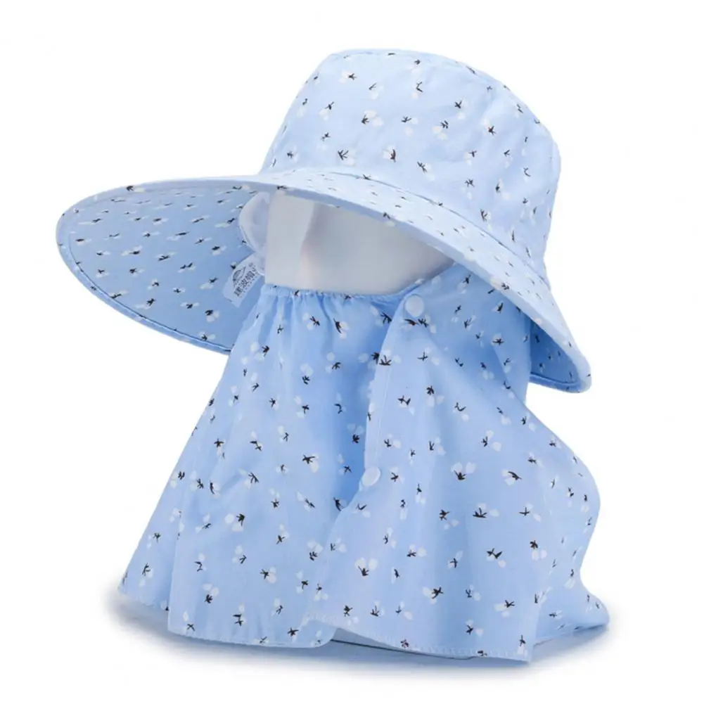 

70% Hot Sell Sun Hat Floral Pattern Sun Protection Cotton Women Bucket Hat for Outdoor