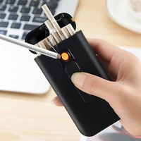 waterproof cigarette box slim for fine smoke abs cigarettes case with usb rechargeable turbo lighter smoking accesoires girls