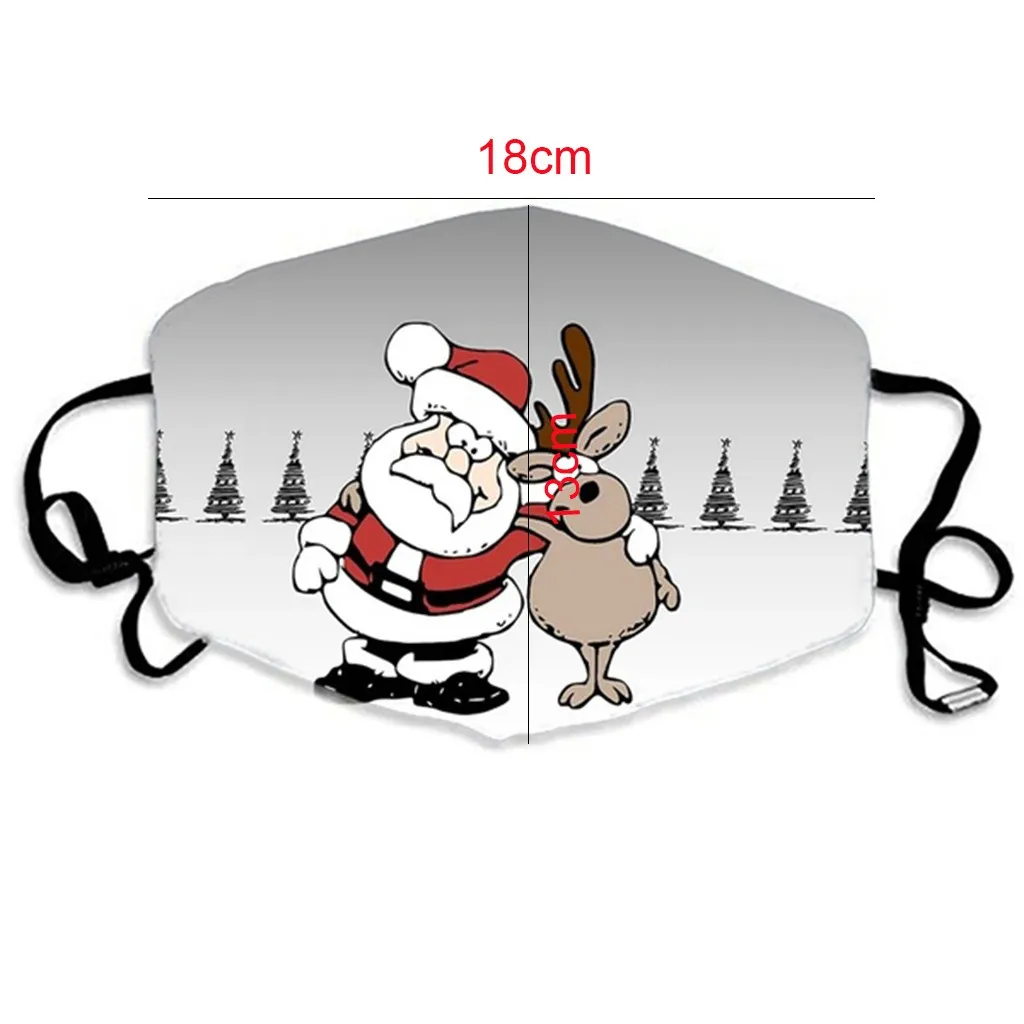 

6PC Unisex Christmas Mascarillas Reusable Dustproof Mouth Mask Warm Windproof Cotton Face Masks Mondkapjes Wasbaar Kids Masques