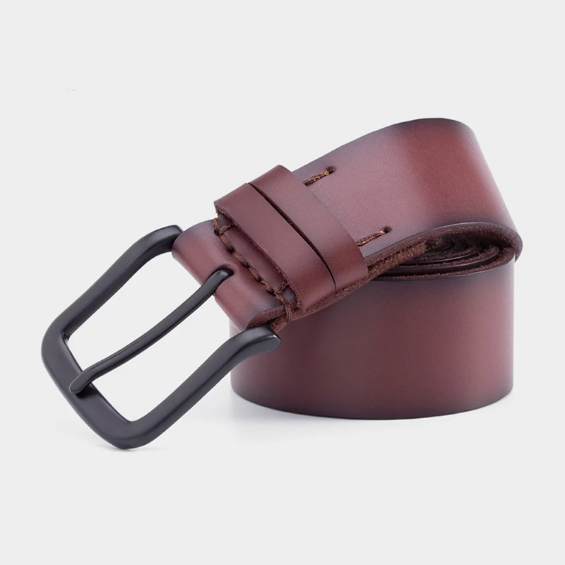 Мужской чистый Oxhide ремень с пряжкой мужской коричневый кожаный для