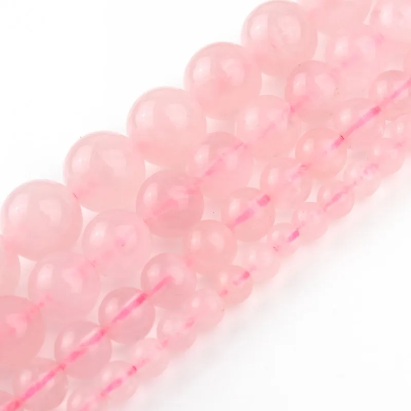 A + мадагаскарский розовый кварц, круглые бусины, бусины из натурального камня, бриллианты, браслет, серьги-гвоздики 6 8 10 мм 15 дюймов