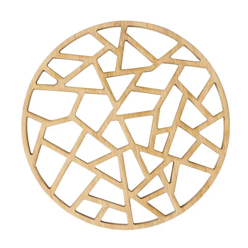 

New Bamboo Pot Pad Tea Pot Pad Hollow Round Multi-function Insulation Pad Car Cushion Coaster 2021 New