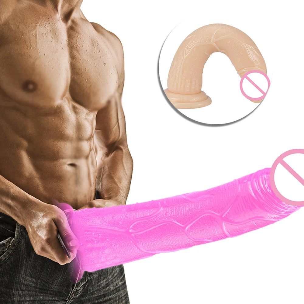 Крупная имитация фаллоимитатор мягкий Хрустальный пенис женская мастурбация