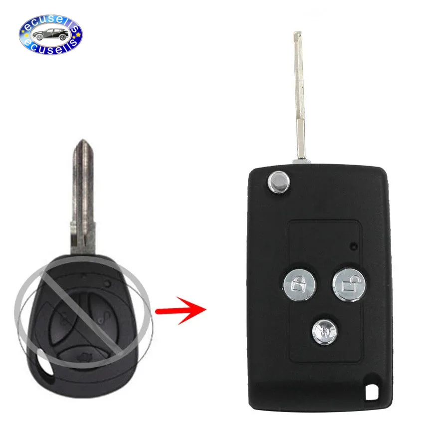 Откидной складной ключ с 3 кнопками пустой чехол для брелка дистанционным