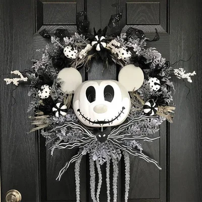 Guirnalda de Hojas de arce para decoraci&oacute;n de puerta delantera, decoraci&oacute;n Artificial de rat&aacute;n, calabaza, rat&oacute;n, Navidad, D&iacute;a de Acci&oacute;n de Gracias, Halloween-4
