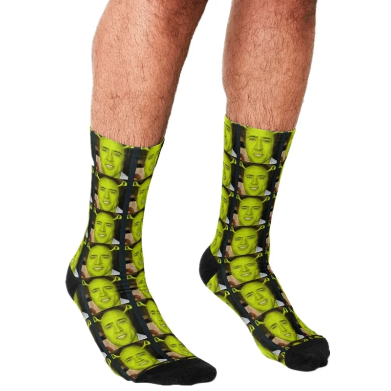 

Socks Men harajuku nicolas cage Christmas sweater Printed Happy hip hop Men Socks Novelty Skateboard Crew Casual Crazy Socks