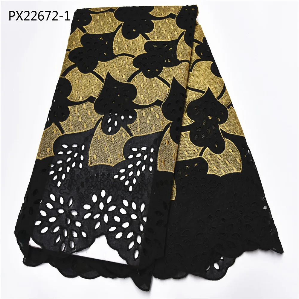 Новейшая хлопковая кружевная ткань белого и золотого цвета нигерийская Женская