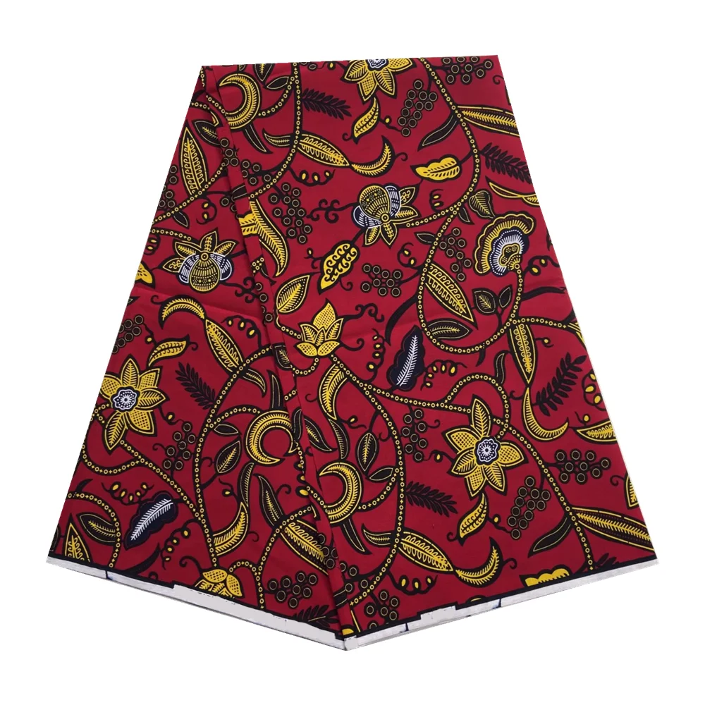 

2022 African 100% Cotton Wax Prints Fabrics 6 Yards Wholesale Price real Wax batik Fabric Wax Ankara Material For Sewing A12-29