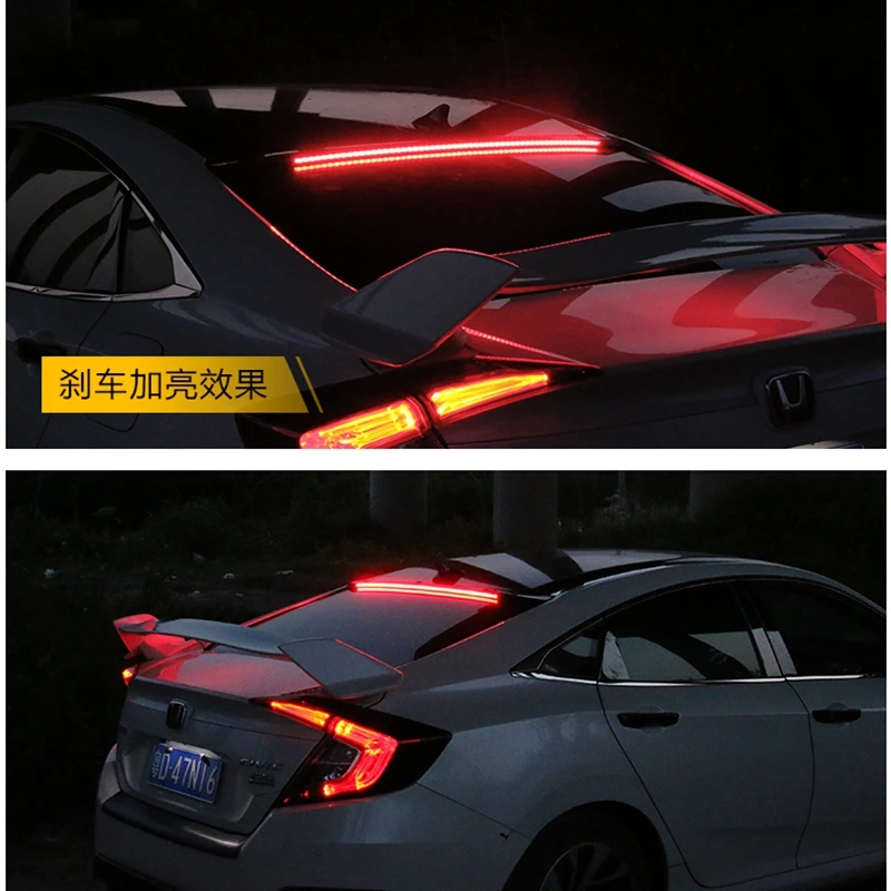 Светодиодный спойлер для Honda Civic 10 2016 2017 автомобильный Стайлинг черный Задний из