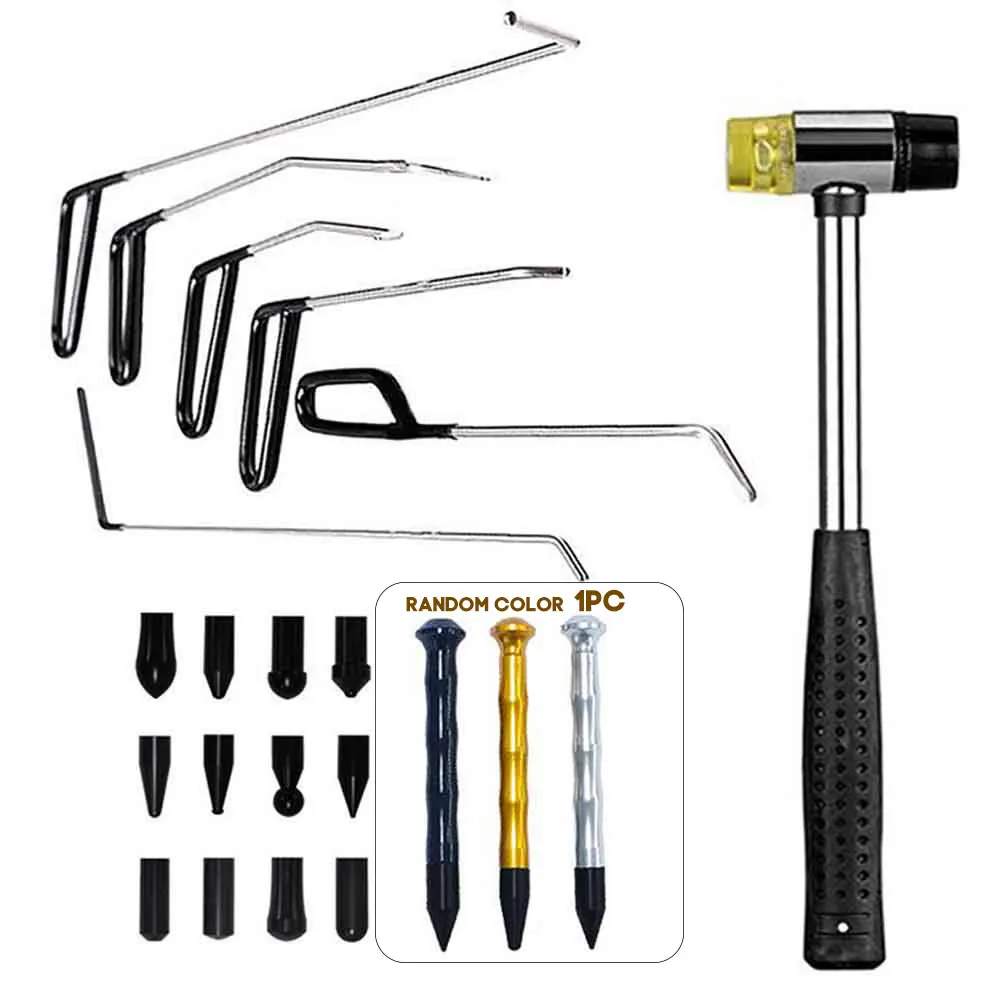 comprar 20 Pçs Remoção Extrator Durável Profissional Granizo Martelo Uso Amplo Kit De Reparação Paintless Dent Varas Portátil Ferramenta Mão Do Carro Corpo