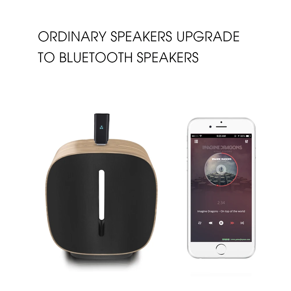 Kebidu Беспроводной громкой связи Bluetooth V5.0 адаптер 3 5 мм приемник USB для Динамик