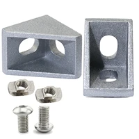 aluminium profile fittings 1515 2020 3030 series silver corner bracket set angle brackets connector for 15s 20s 30s
