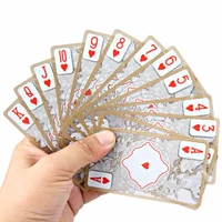 waterproof playing cards transparent pvc crystal phnom penh poker card plated gold foil playing cards for party family card game