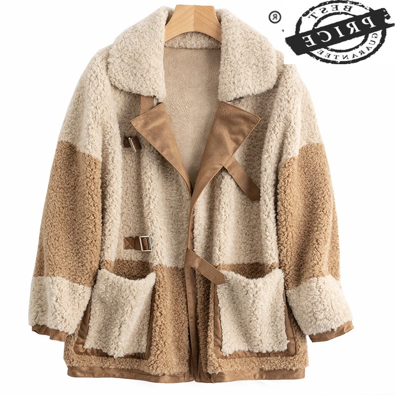 

Fur 100% Real Coat Female Fashion Women Winter Jacket 2021 Korean Thick Warm Sheep Shearing Coats Ladies Fur Jacket 001aD