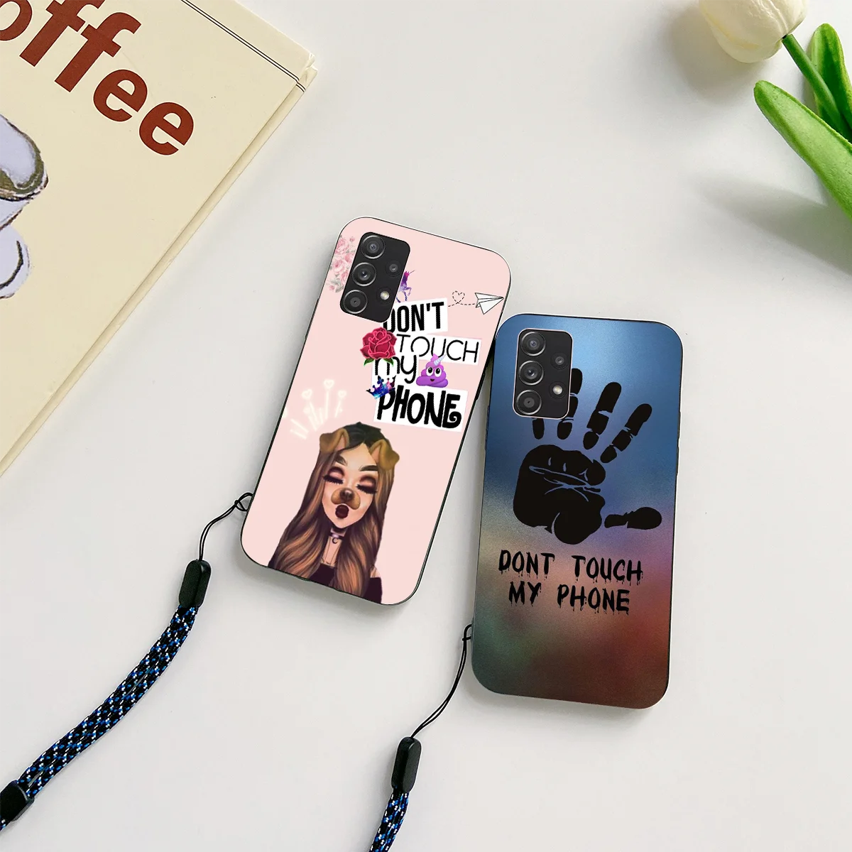 

Cartoon Phone Case For Samsung Galaxy A31 A32 A40 A41 A42 A50 A30S A50S A51 A52 A60 A70 A71 A72 4G 5G Strap Soft Lanyard Cover